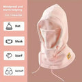 Unisex Winter Balaclava Knit Hood - Windproof Mask with Drawstring Motorcycle Riding Headgea Warm Knitted Cap Cold Weather