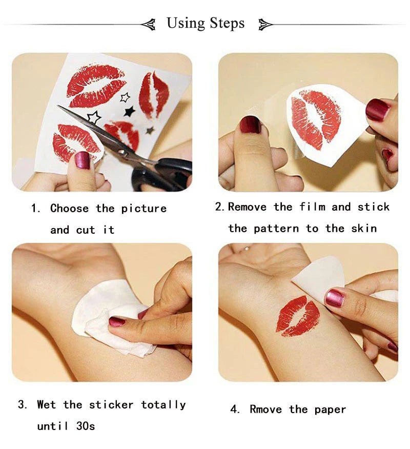 2pcs Vein Design Fake Tattoo for Halloween Party Body Art Waterproof Vascular Tattoo Stickers for Women Men Eyebrow Face Makeup